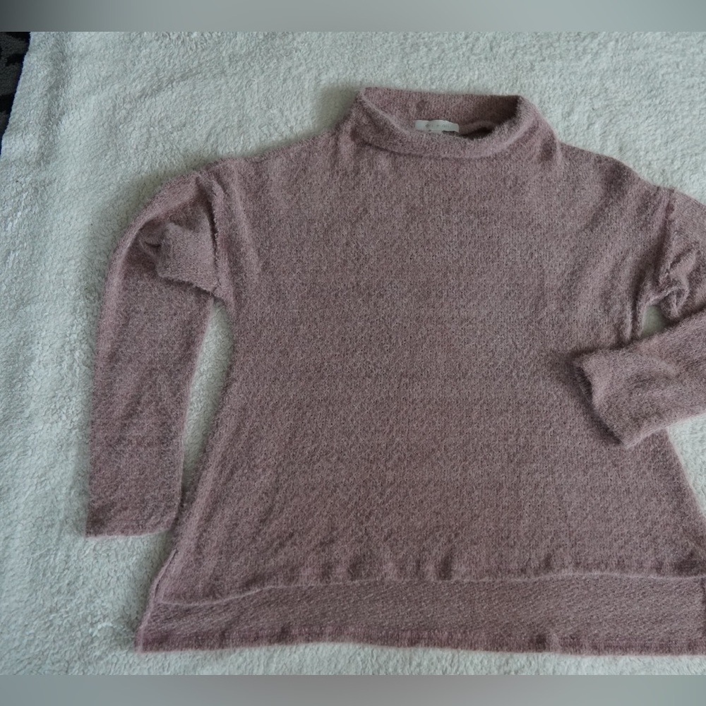 Eri+Ali anthropologie Cozy Pink Turtleneck Sweater